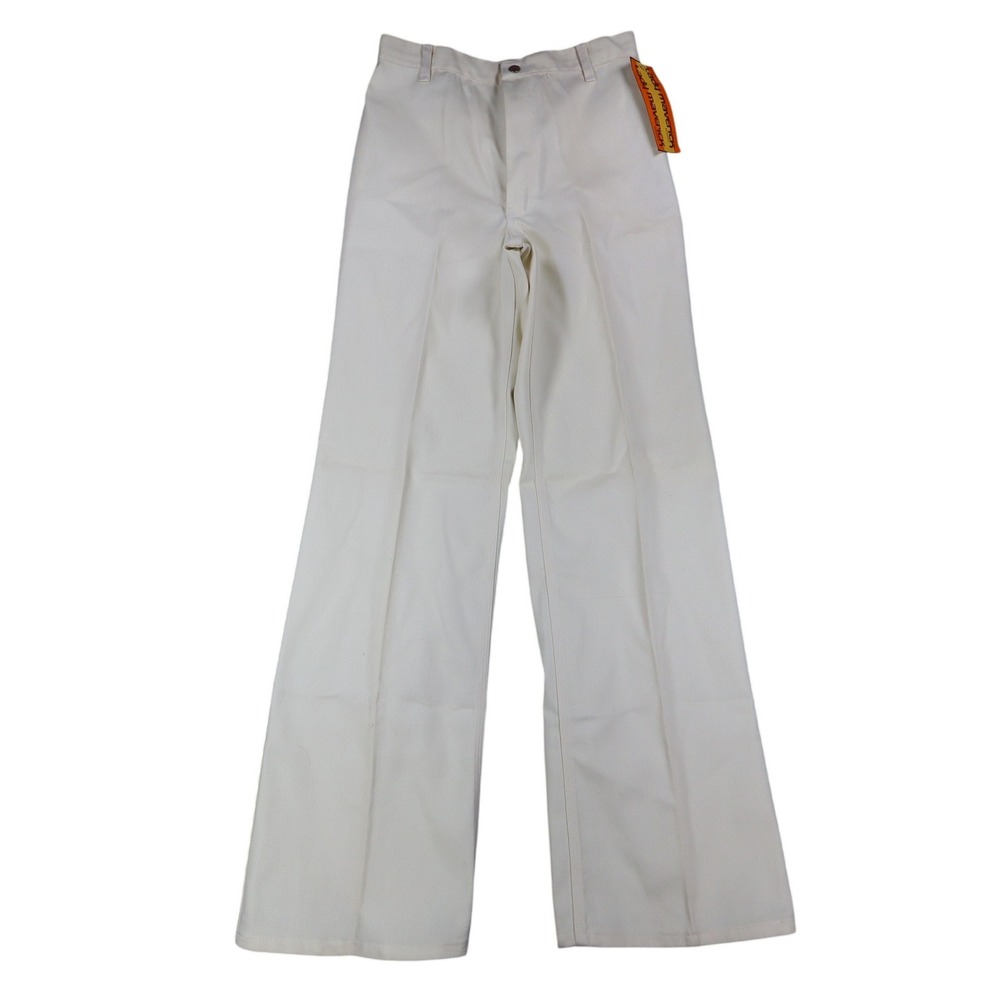 Lady Maverick Pants Womens 12 Vintage 70s Cream High Rise Wide Leg Deadstock NWT